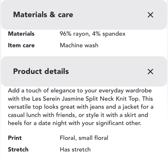 Les Serein Jasmine Split Neck Top S NWT - Picture 5 of 5